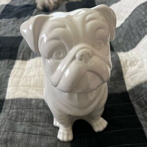 white ceramic pug decor